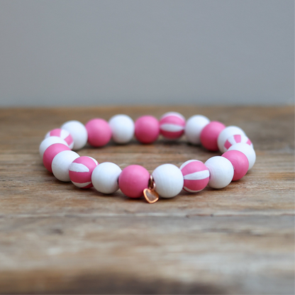 Bubblegum stripes dog collar necklace