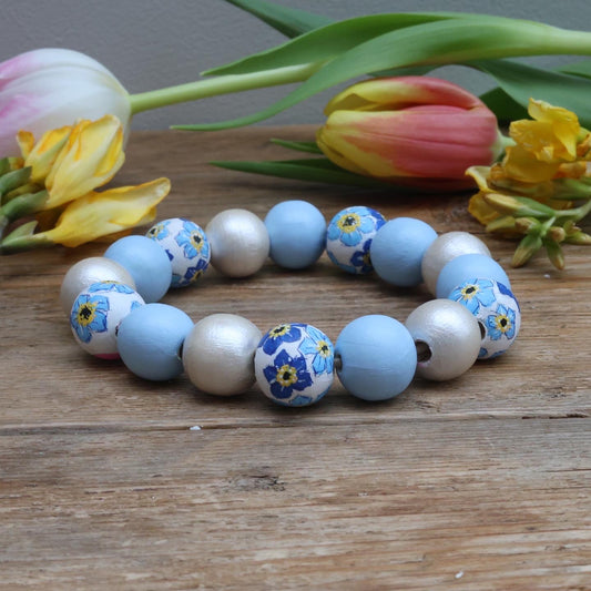 Forget me not dog collar necklace
