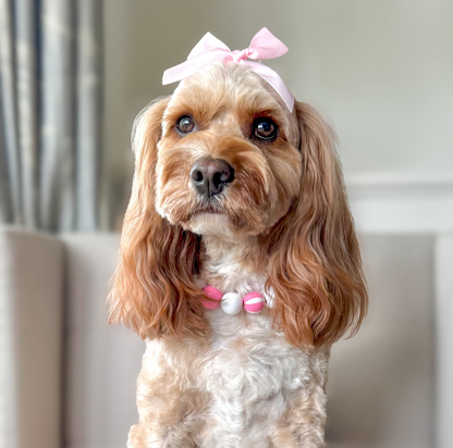 Bubblegum stripes dog collar necklace