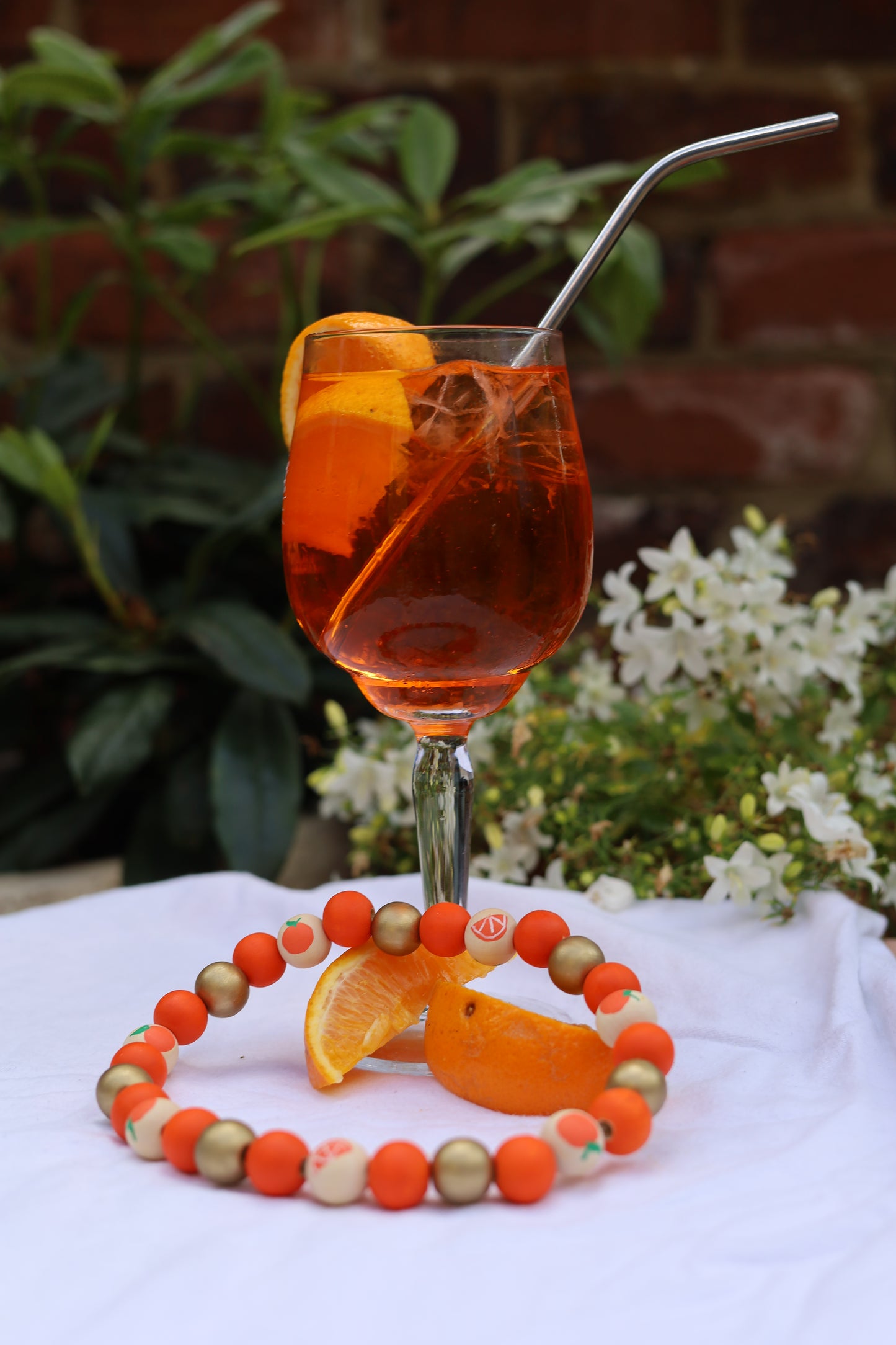 APAWrol spritz orange dog collar necklace