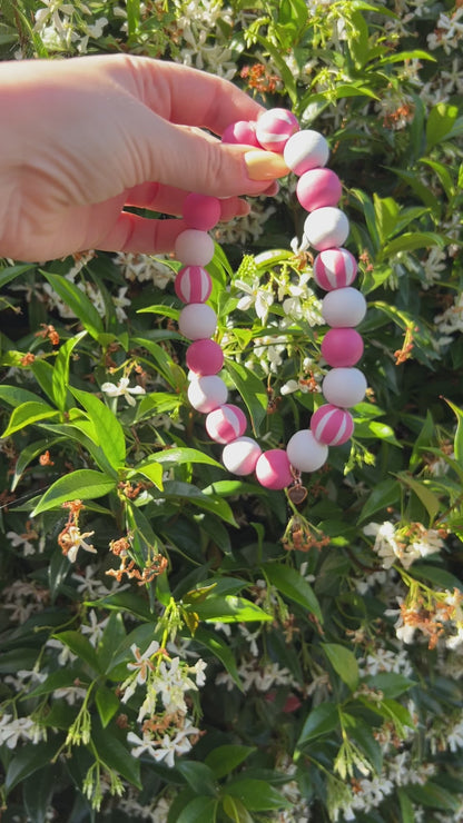 Bubblegum stripes dog collar necklace